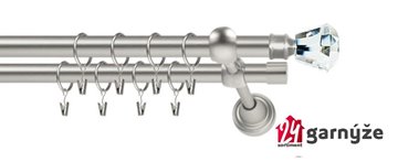 Kovové garnýže dvouřadé 19mm - ROMA Clarex crystal chromové