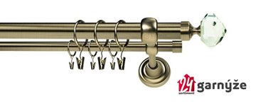Kovové garnýže dvouřadé 25 a 19mm - ROMA Blanka crystal mosazné