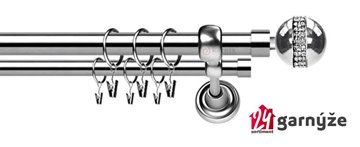 Kovové garnýže dvouřadé 25 a 19mm - ROMA Globi crystal nerezové
