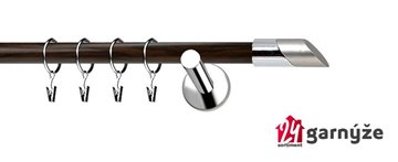 Kovové garnýže jednořadé moderní 19mm EXTRA - FALKO nerezové, wenge