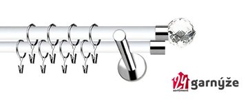 Kovové garnýže dvouřadé moderní 19 a 19mm - Extra BELUNA CRYSTAL nerezové, bílé