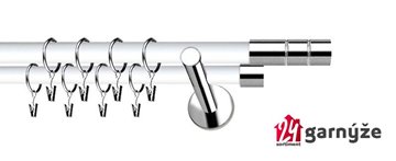Kovové garnýže dvouřadé moderní 19 a 19mm - Extra CYLINDR nerezové, bílé