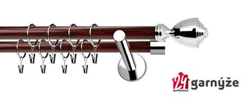 Kovové garnýže dvouřadé moderní 19 a 19mm - Extra AVANTI nerezové, mahagon