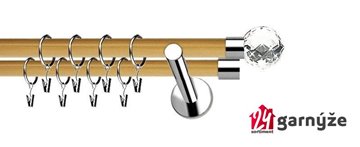 Kovové garnýže dvouřadé moderní 19 a 19mm - Extra BELUNA CRYSTAL nerezové, borovice