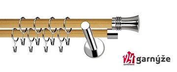 Kovové garnýže dvouřadé moderní 19 a 19mm - Extra CAPRI nerezové, borovice