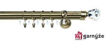 Kovové garnýže dvouřadé s drážkou 19 a 19mm - CLAREX CRYSTAL Plus mosazné