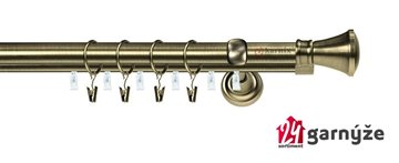 Kovové garnýže dvouřadé s drážkou 25 a 19mm - LIBERTY Plus mosazné