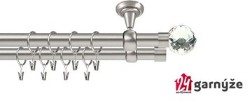 Kovové garnýže dvouřadé stropní 19mm - ROMA BELUNA CRYSTAL chrom
