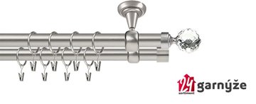 Kovové garnýže dvouřadé stropní 25 a 19mm - ROMA BELUNA CRYSTAL chrom