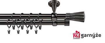 Kovové garnýže dvouřadé stropní 25 a 19mm - ROMA MATRIX antracit