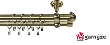 Kovové garnýže dvouřadé stropní 16 a 16mm - ROMA KNOFLÍK mosaz