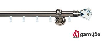 Kovové garnýže jednořadé 19mm - ASPEN CLAREX CRYSTAL antracitové