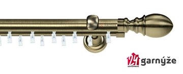 Kovové garnýže dvouřadé 25 a 19mm - ASPEN ovál mosazné