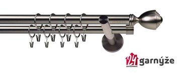 Kovové garnýže dvouřadé 19mm - NEO Avanti nerezové